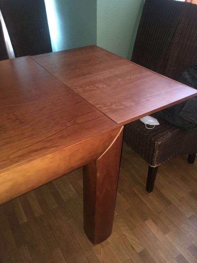 MESA DE COMEDOR MADERA con ampliación abatible