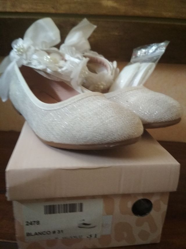zapatos, merceditas, comunión niña talla 31