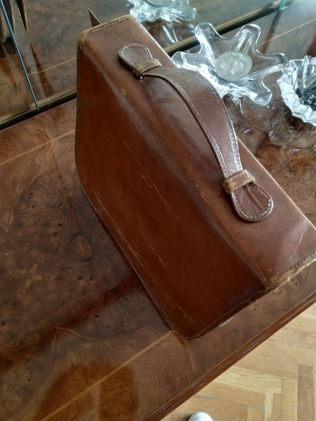 estuche de viaje de piel años 50