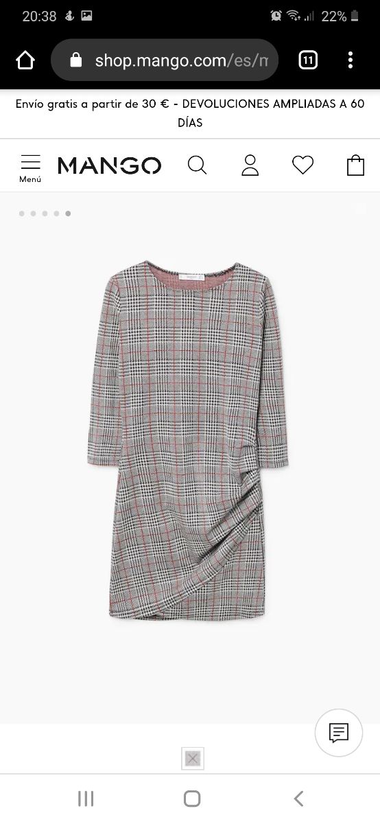 Vestido pata de gallo de Mango