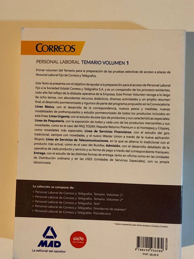 Temario Oposiciones Correos