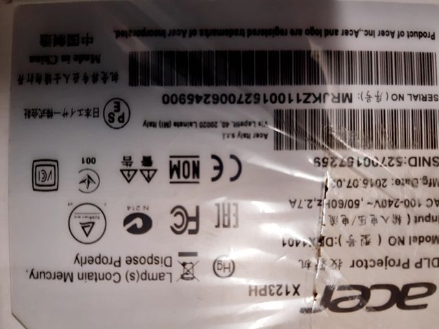 proyector video Acer x123PH