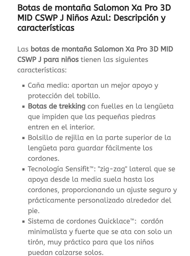 Bota de trekking infantil Salomon