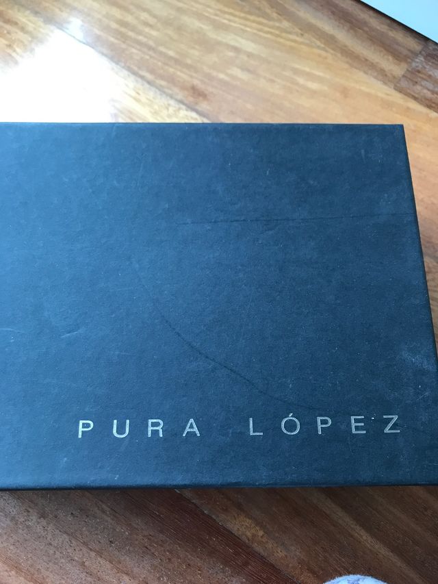 Sandalia piel marrón tacon Pura Lopez