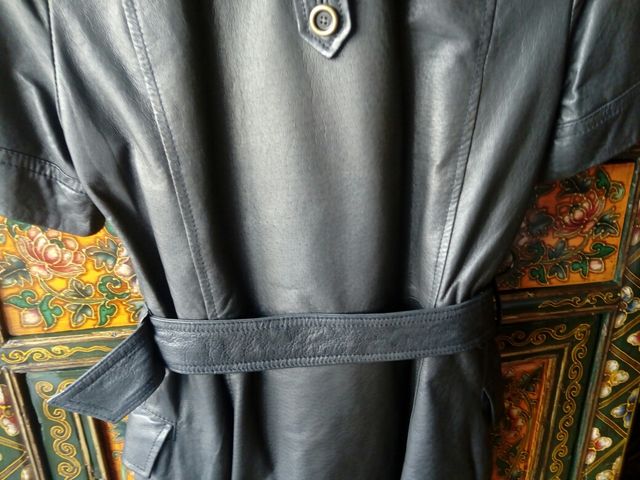 Vestido de cuero negro, Zara, mujer, Talla L / 40