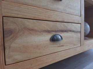 Mueble baño colonial madera rustico lavabo