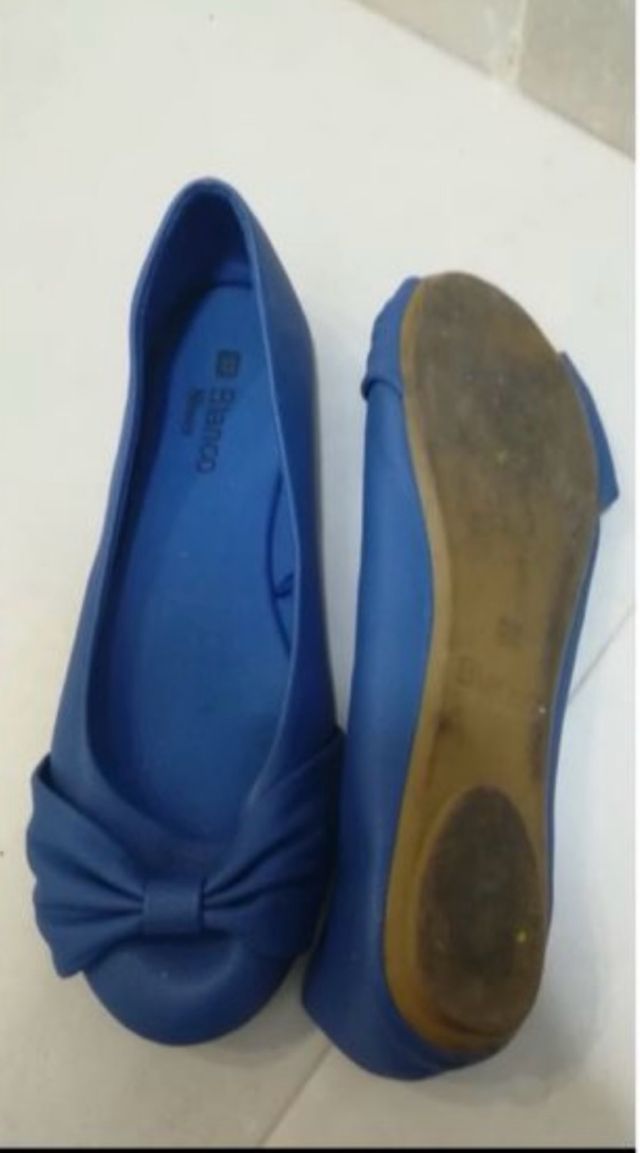 manoletinas azules ,talla 37