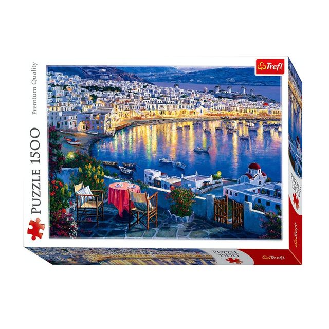 Puzzle Premium Quality Mikonos al atardecer 1500 p