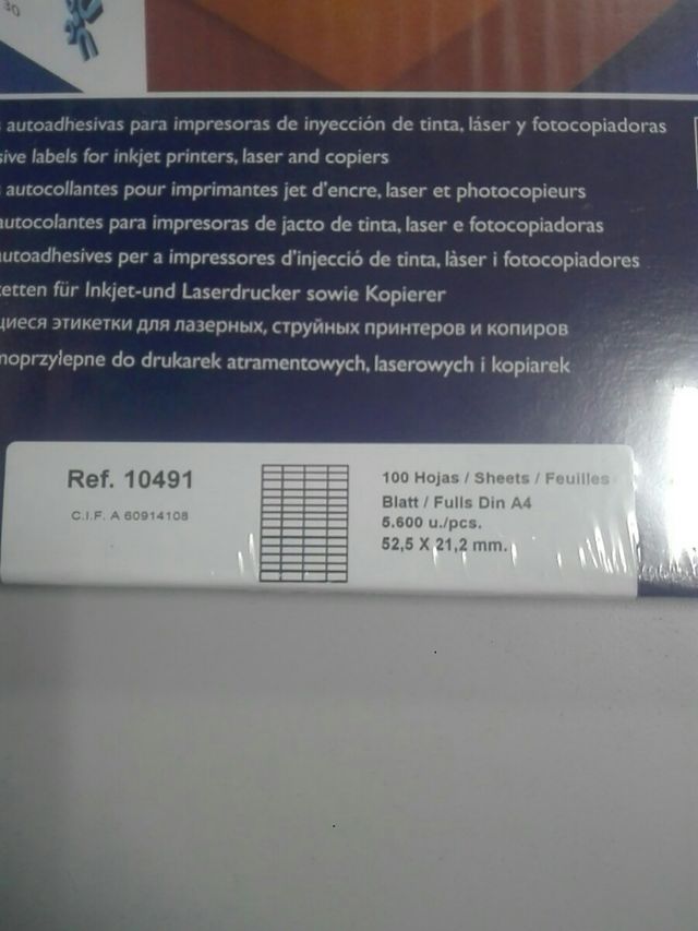 pack Folios de Etiquetas nuevo