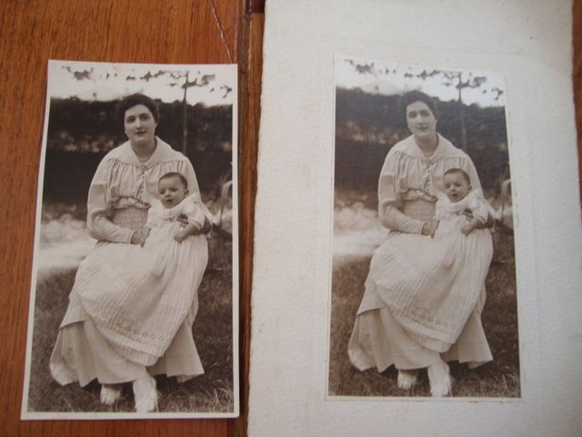 FOTO ANTIGUA DE MUJER CON BEBE EN BRAZOS