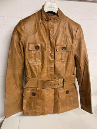 CHAQUETA PIEL  CAMEL ZARA T. S