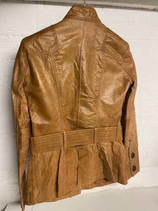 CHAQUETA PIEL  CAMEL ZARA T. S