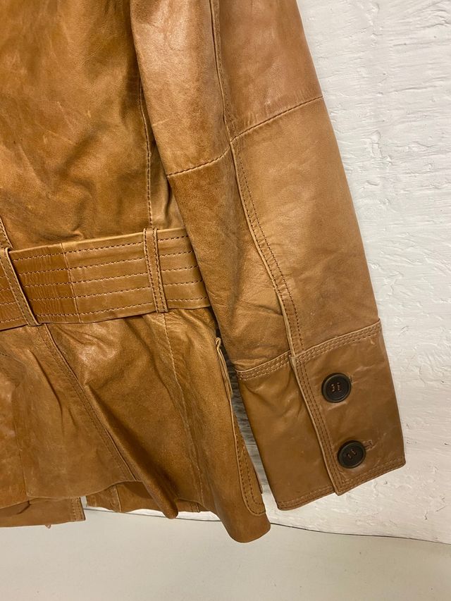 CHAQUETA PIEL  CAMEL ZARA T. S