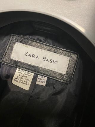 CHAQUETA PIEL NEGRA ZARA T. S. Nueva