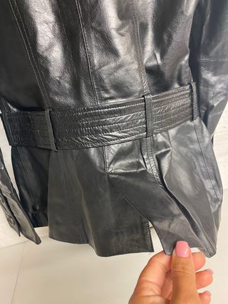 CHAQUETA PIEL NEGRA ZARA T. S. Nueva