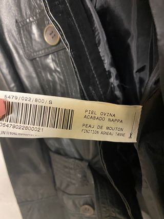 CHAQUETA PIEL NEGRA ZARA T. S. Nueva