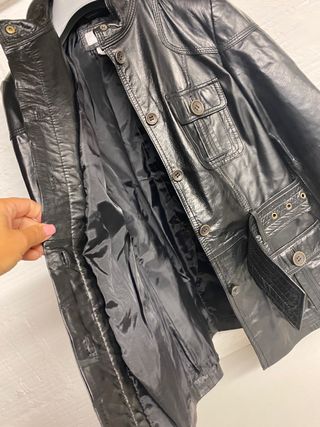 CHAQUETA PIEL NEGRA ZARA T. S. Nueva