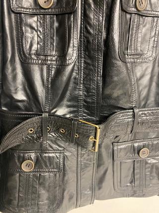 CHAQUETA PIEL NEGRA ZARA T. S. Nueva