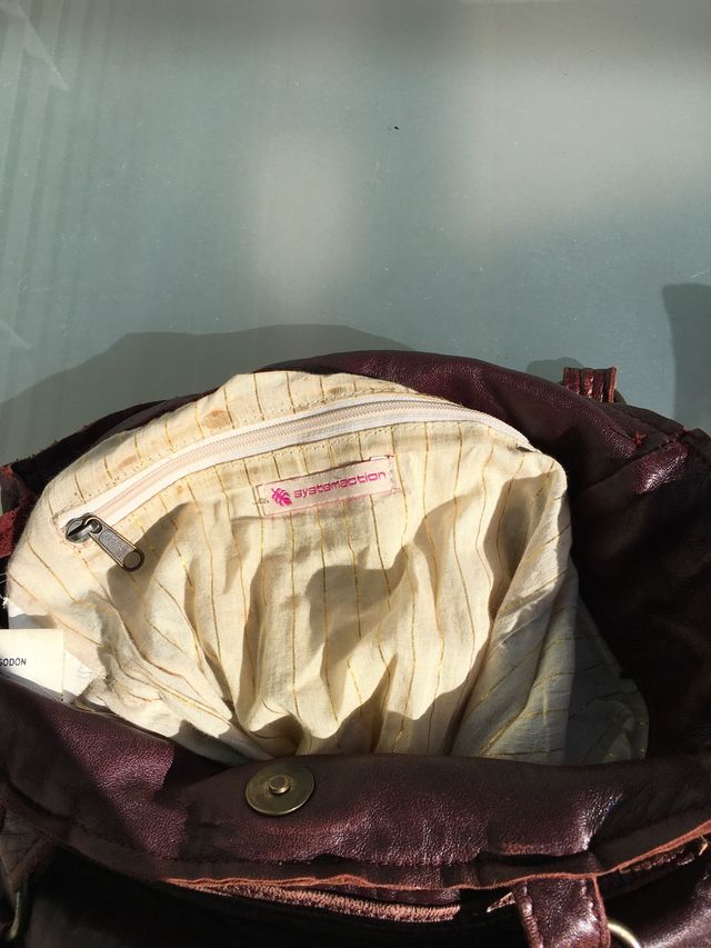 Bolso burdeos piel Systemaction