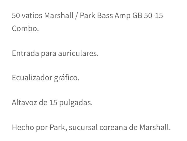 Amplificador bajo 15"