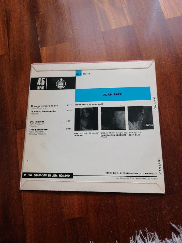 Joan Baez vinilo 45 rpm