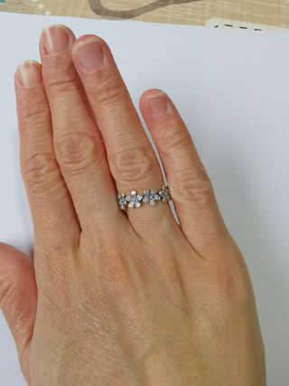 Anillo de plata de ley Pandora con flores ❤️