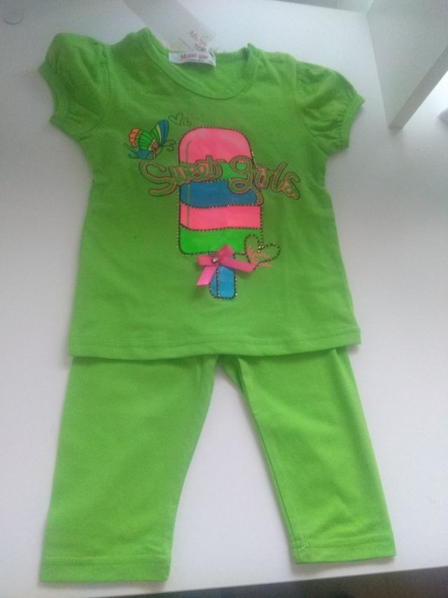 Conjunto camiseta y mallas piratas, 24 meses. Nuev