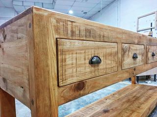 Mueble de baño lavabo madera rústico