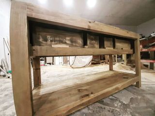 Mueble de baño lavabo madera rústico