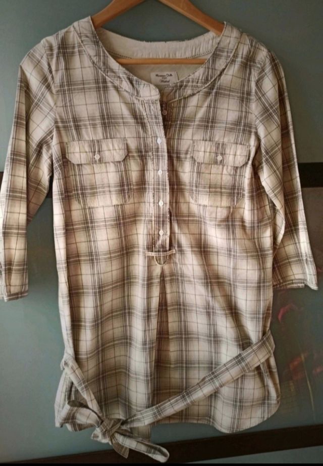 Camisa  de cuadros con cinturón  Massimo Dutti  L