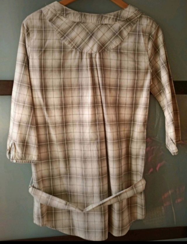 Camisa  de cuadros con cinturón  Massimo Dutti  L