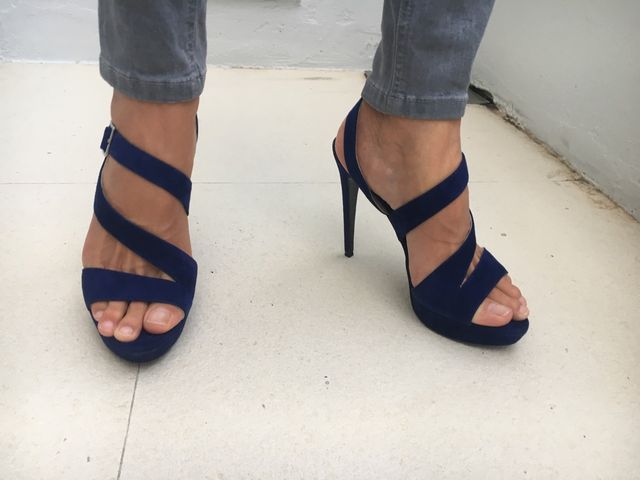 Sandalias PRADA 39,5 12 cm AZUL ELECTRICO