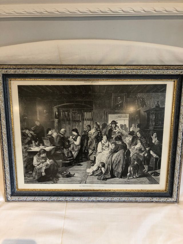 Cuadro  litografía , la vacunación