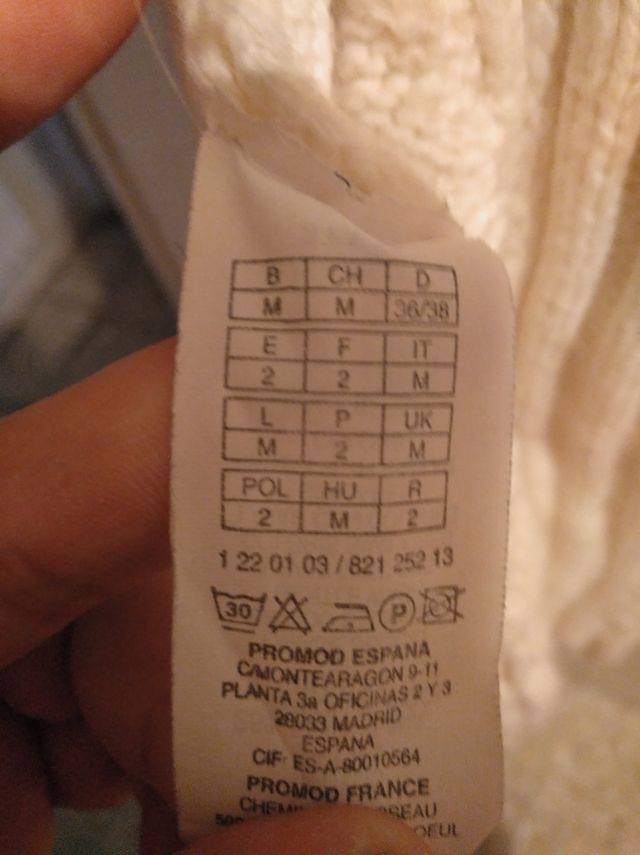 CHAQUETA LANA PROMOD TALLA 2 CUIDADA