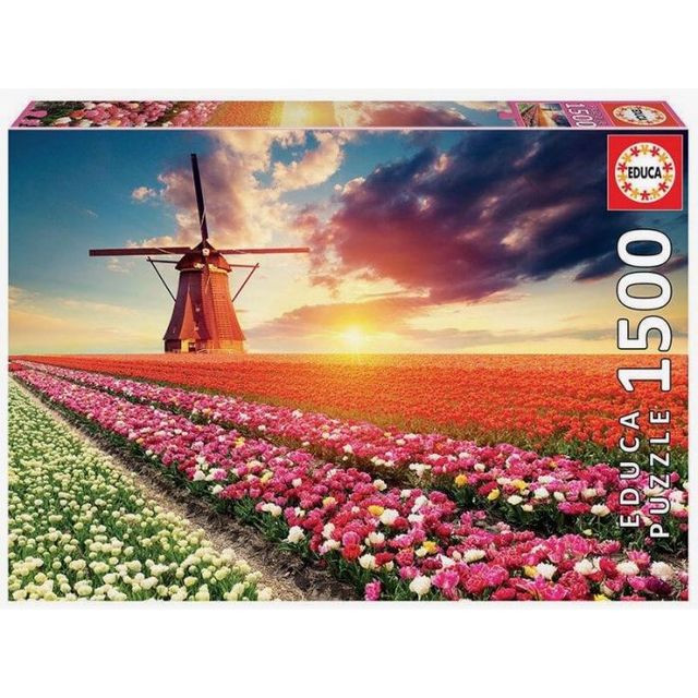Puzzle 1500 piezas Paisaje De Tulipanes