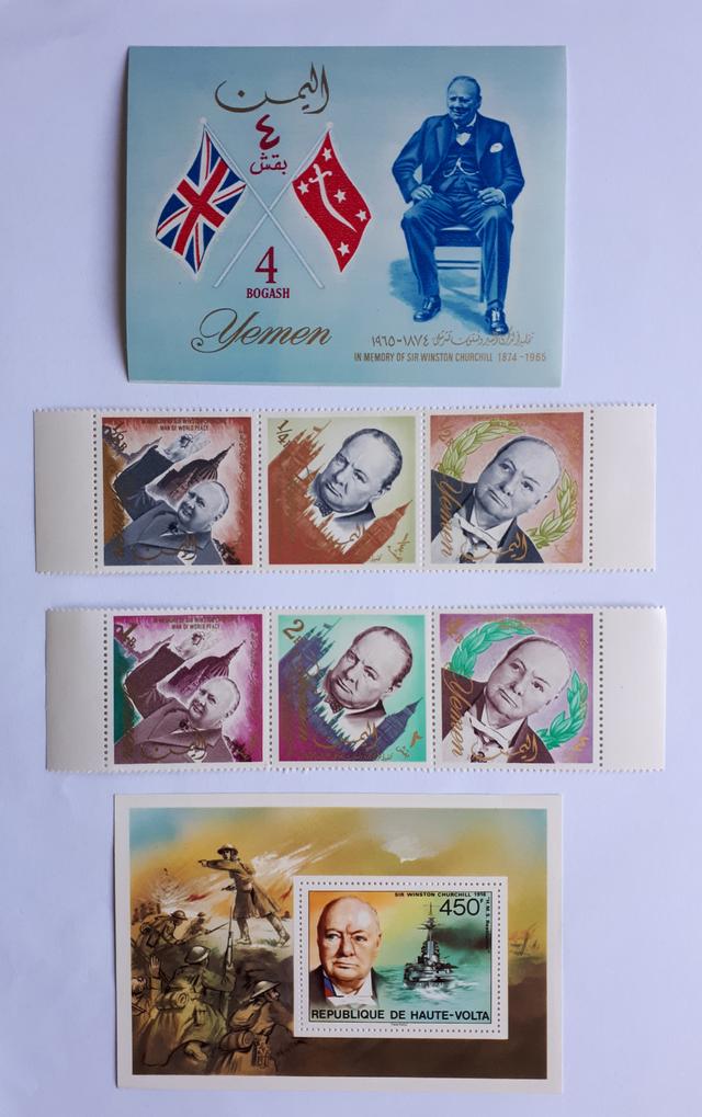 Sellos Churchill Yemen, Emiratos, Inglaterra, etc.