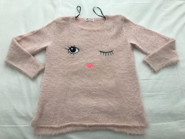 Suéter rosa de pelito H&M talla 10