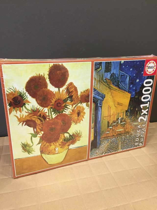 Puzzle 2X1000 piezas Los Girasoles + Terraza Café