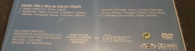 Charlie dvd nuevo vida y obra Charles Chaplin 2003