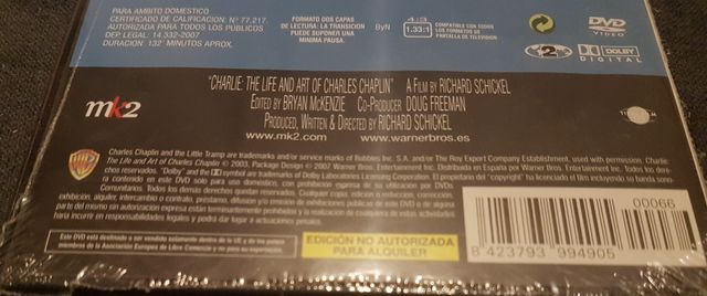 Charlie dvd nuevo vida y obra Charles Chaplin 2003