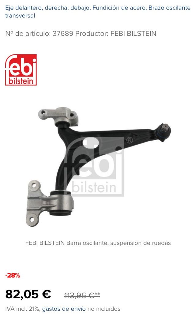 Barra Oscilante, suspensión de Ruedas OFERTA