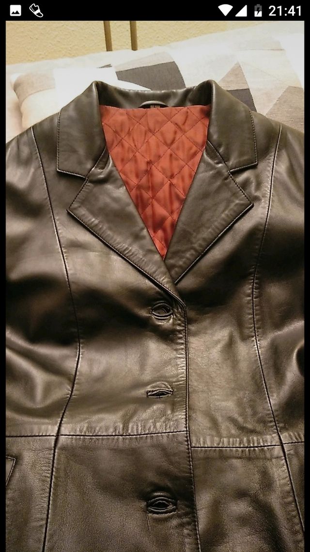 Abrigo de piel de mujer Negro