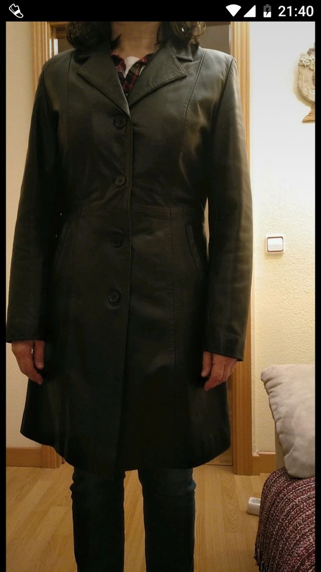 Abrigo de piel de mujer Negro