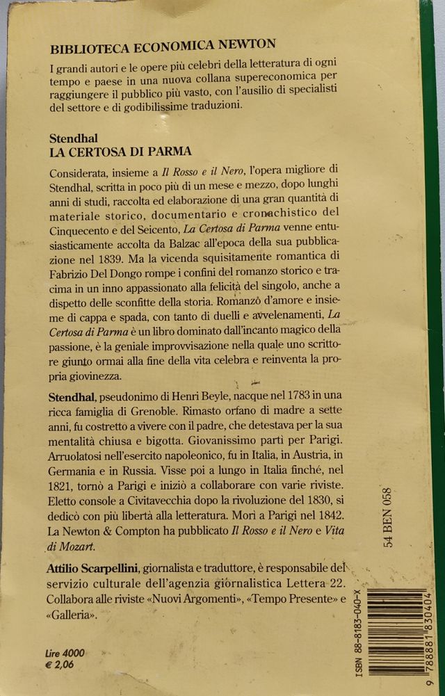 "La certosa di parma" Stendhal.