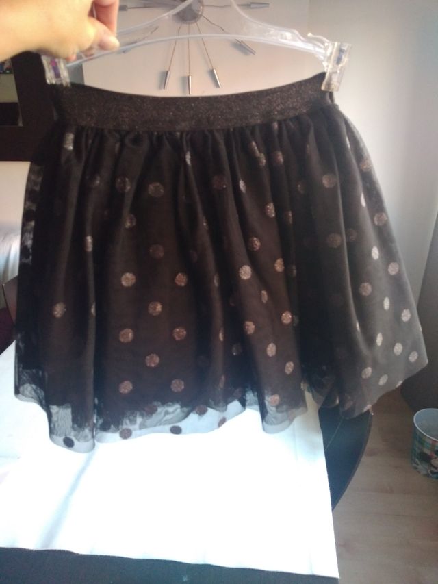 falda vuelo negra tull