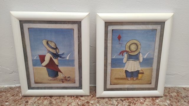 Lote de 2 cuadros juveniles