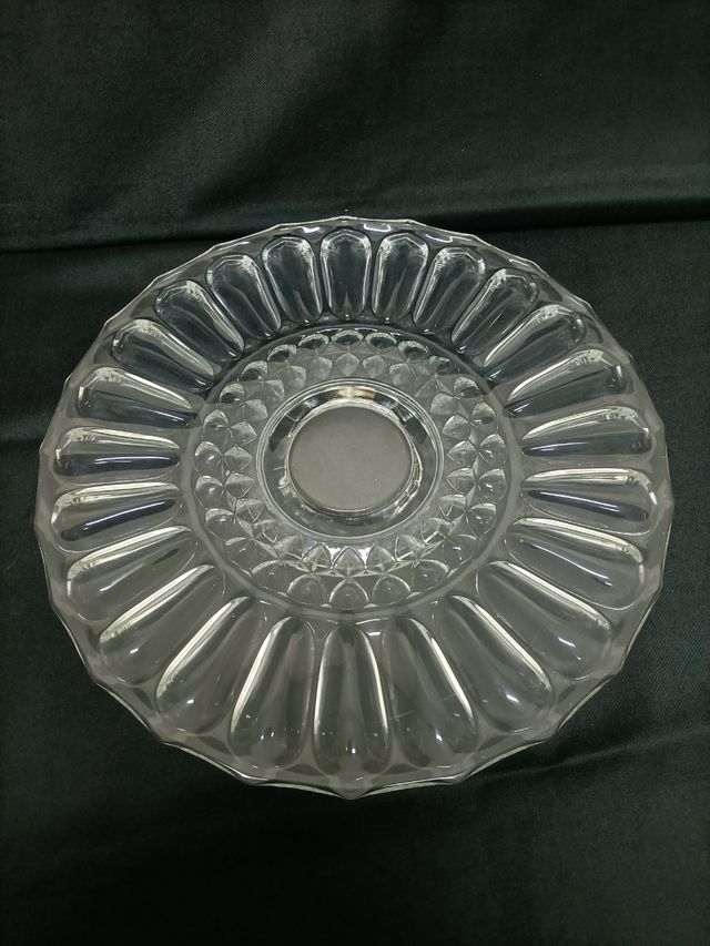 Bandeja cristal y servidores repostería grande