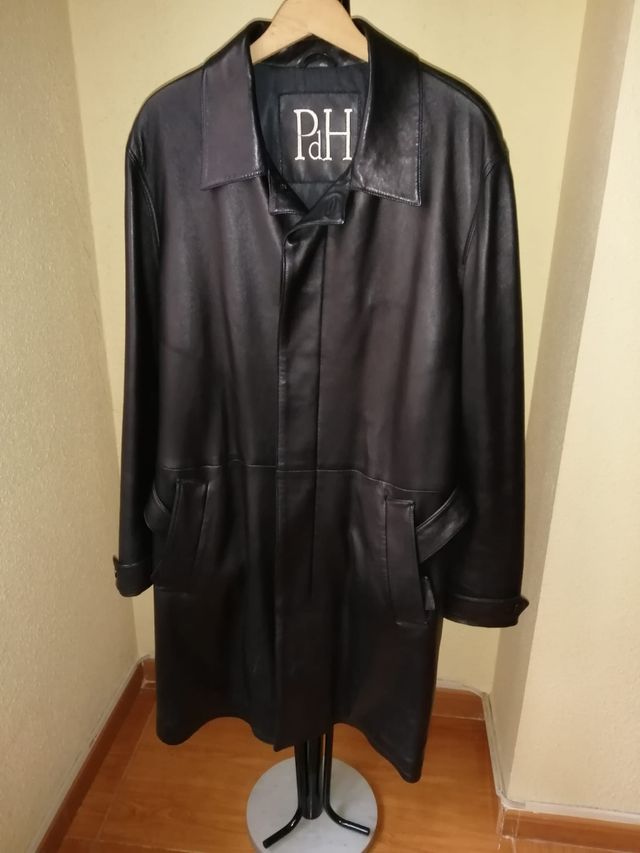 Abrigo cuero hombre. Talla XXL