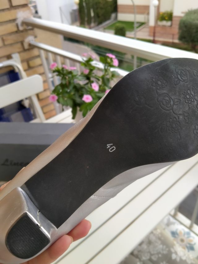 Zapatos de piel. Plateados.