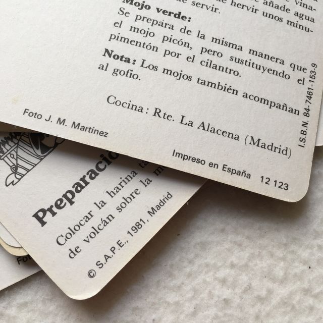 Lote de 23 fichas del"Fichero de cocina útil" 1981